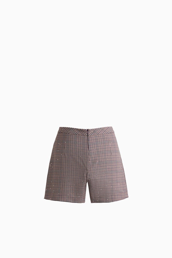 Karos-Shorts mit Pailletten