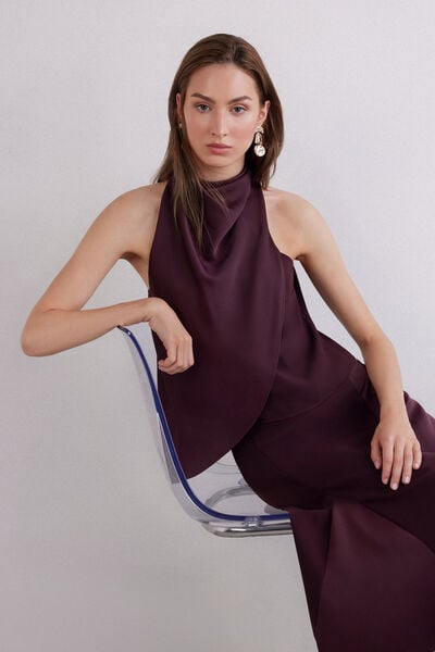 Satin halterneck top