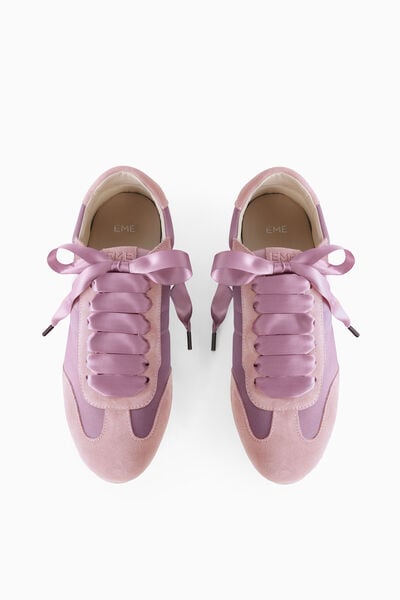 Satin and Suede Sneakers