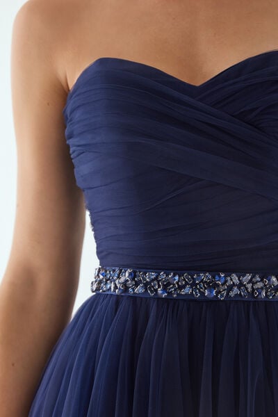 Embroidered satin Belt