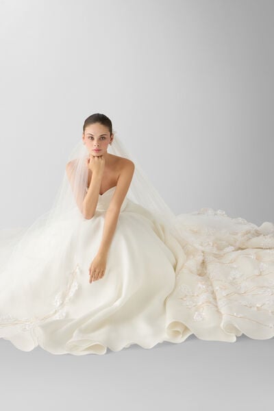Tulle veil with embroidery