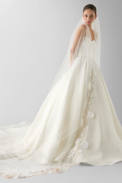 Tulle veil with embroidery