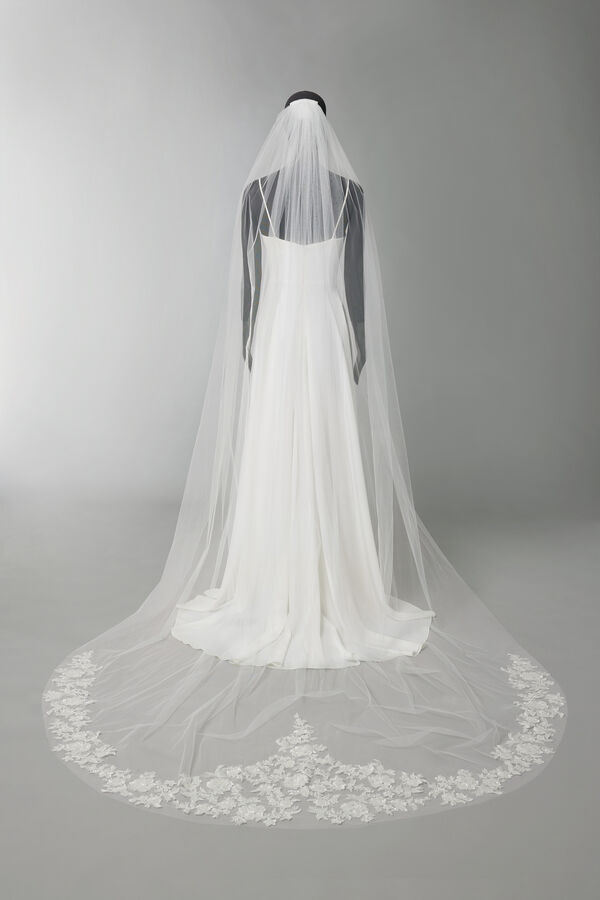 Embroidered tulle veil
