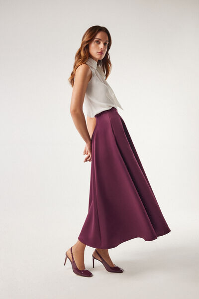 Midi Skirt in Satin