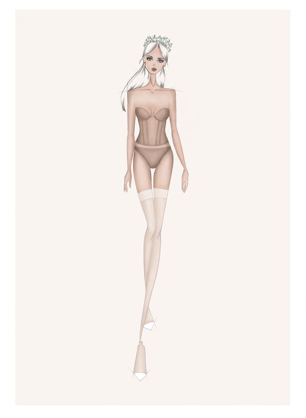 Tulle Corset with Suspenders