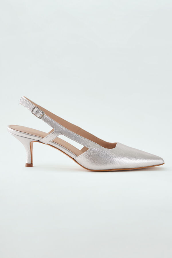 Slingback in pelle laminata