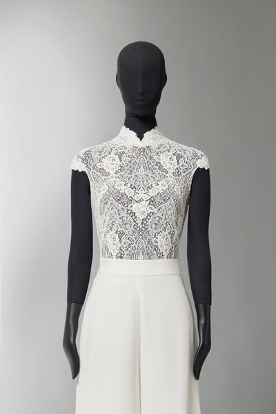 Lace enriched tulle.