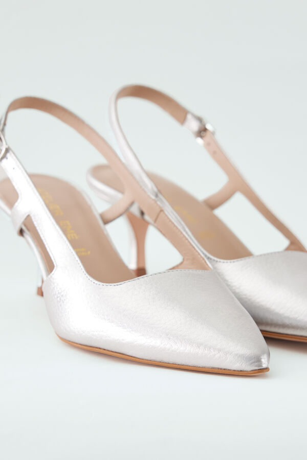 Slingback in pelle laminata