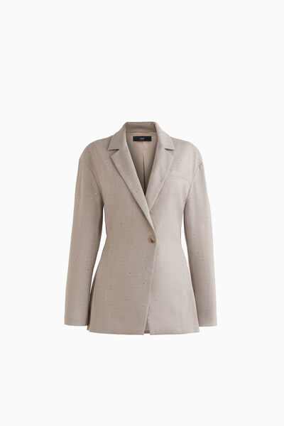 Veste en flanelle chevrons brod&eacute;e de paillettes