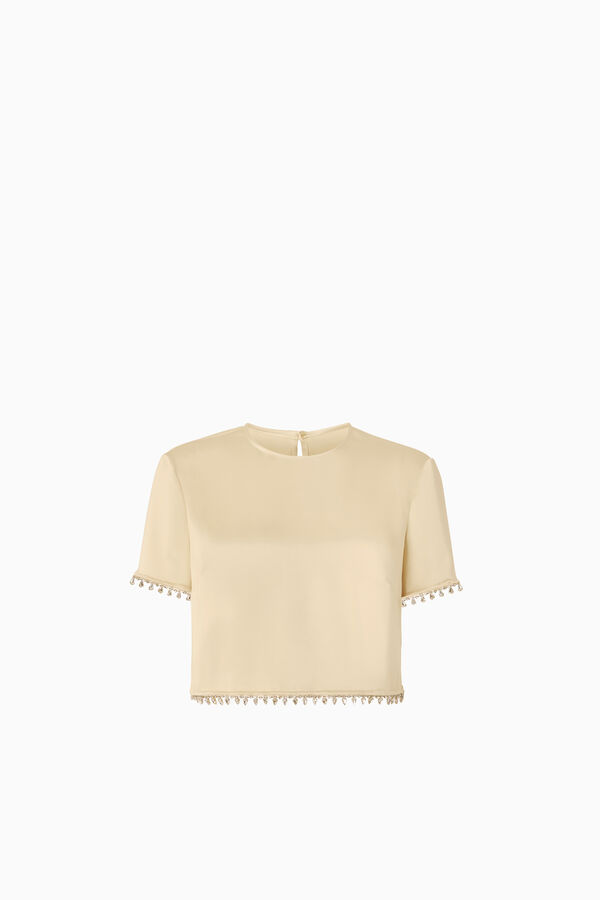 T-shirt con maniche corte gioiello