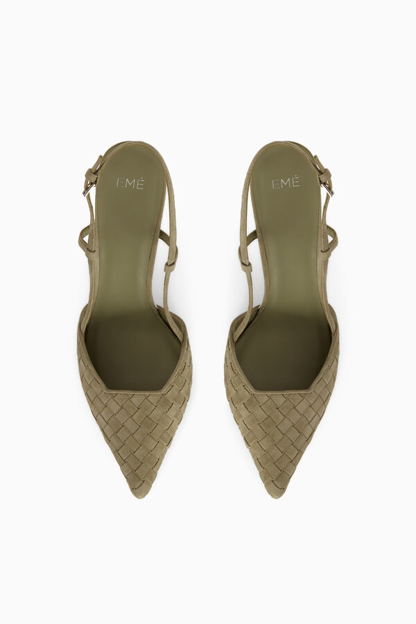 Slingback In Pelle Intrecciata
