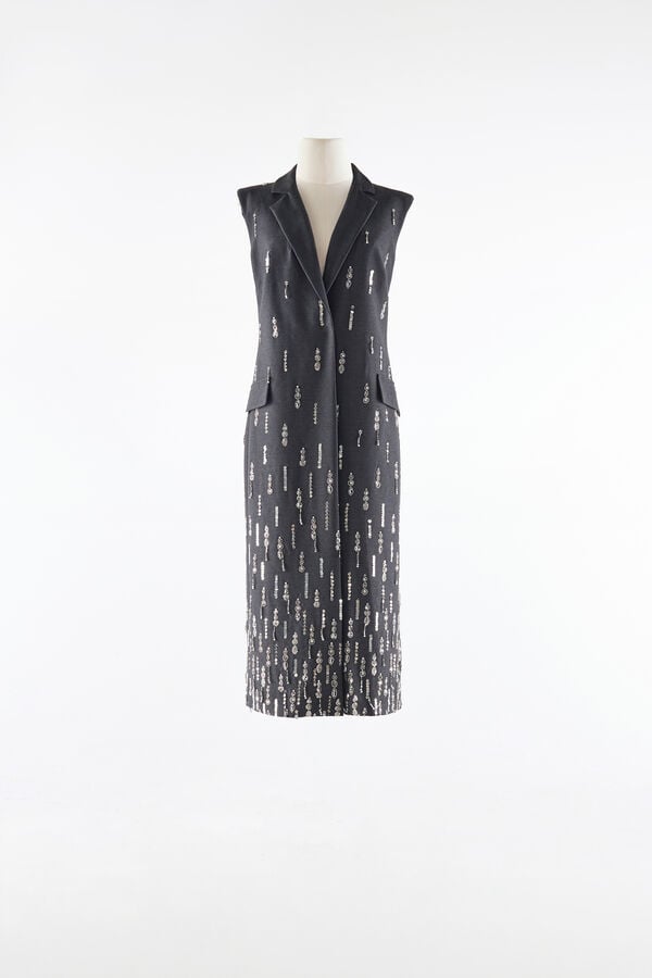Gilet Long Brodé