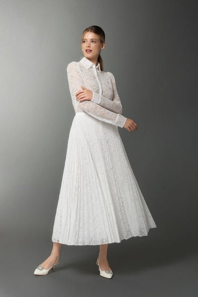 Plissé skirt in lace