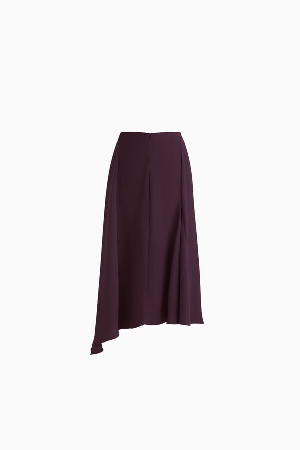 Asymmetrischer Midirock aus Satin