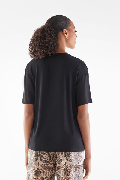 Silk V-neck T-shirt