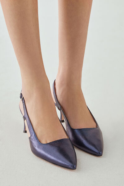 Slingback in pelle laminata