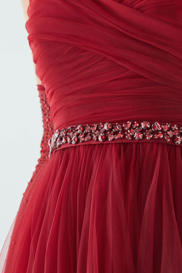 Embroidered satin Belt