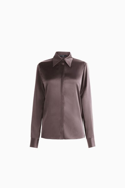 Camicia in raso con colletto