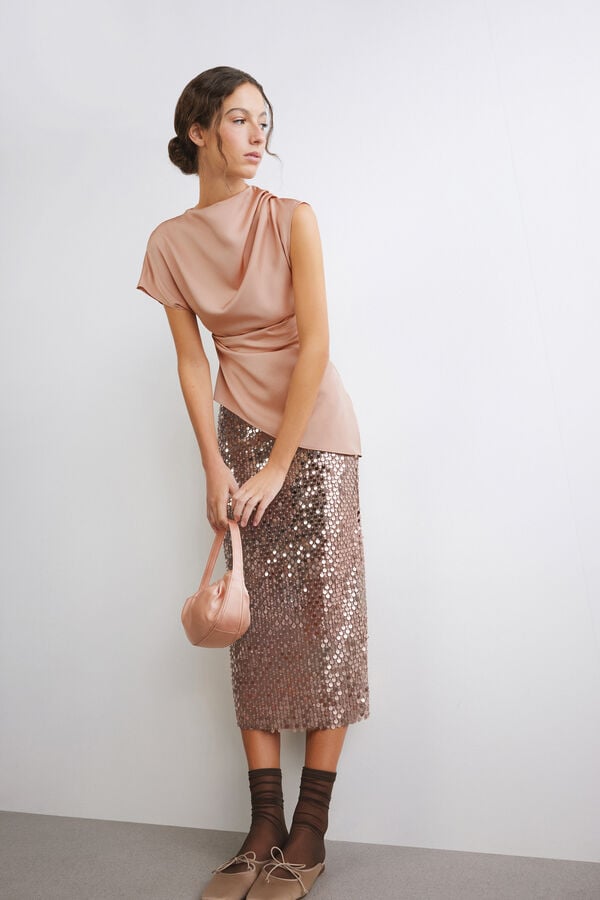 Midi sequin skirt