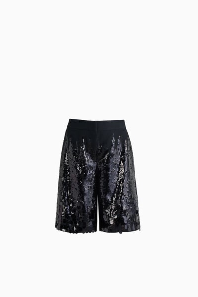Flannel Bermuda Shorts with Sequins