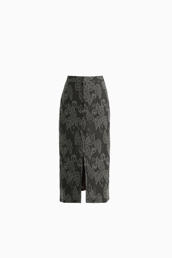 Embroidered midi skirt