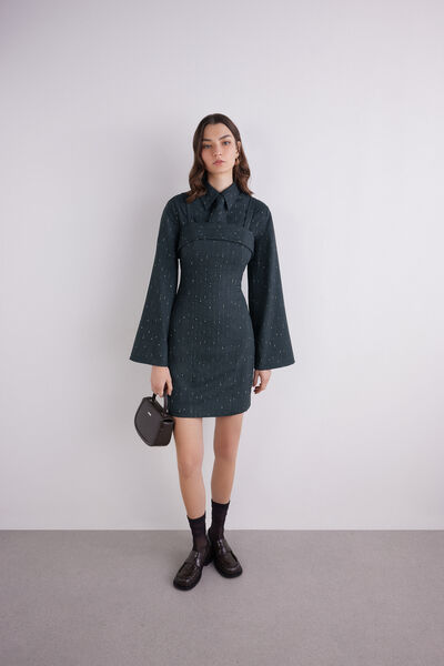 Lurex pinstripe short dress