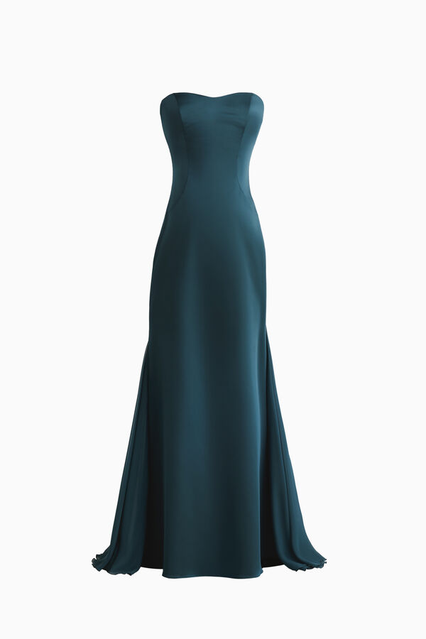 Vestido comprido sereia em crepe