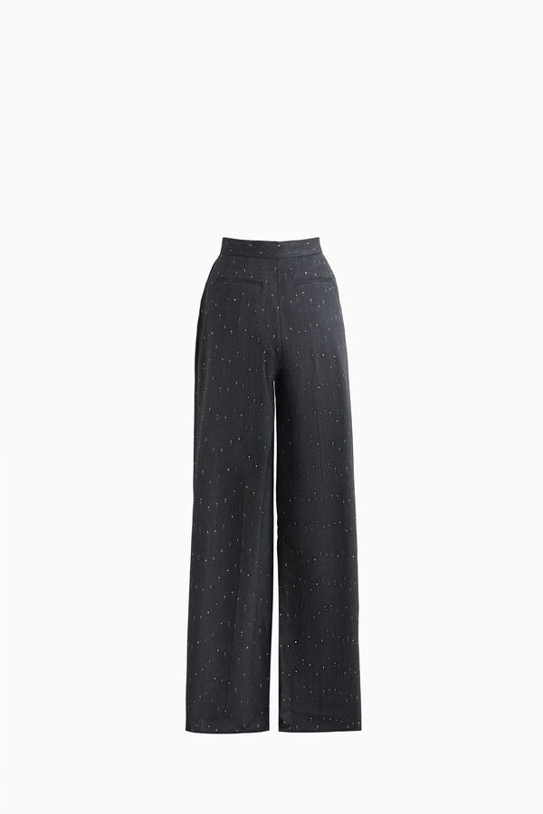 Lurex-Nadelstreifen-Palazzohose