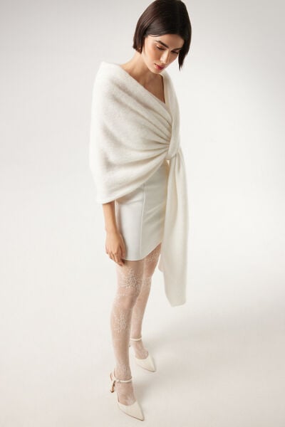 Morbida stola in maglia e mohair