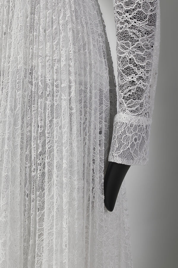 Pliss&eacute; skirt in lace