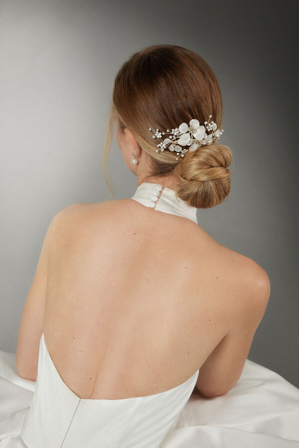 Comb with flowrs and strass