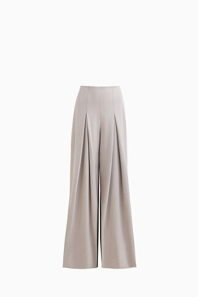 High-Waisted Punto Milano Twill Trousers