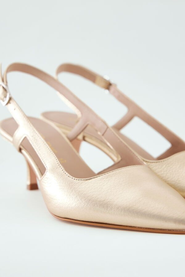 Slingback in pelle laminata