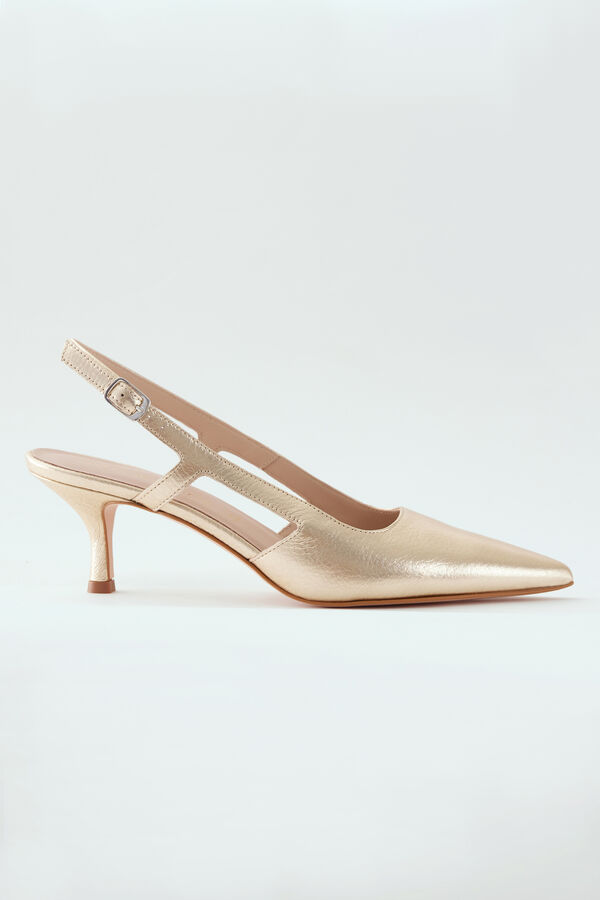 Slingback in pelle laminata
