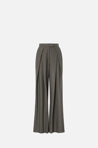 Lurex-Nadelstreifen-Palazzohose