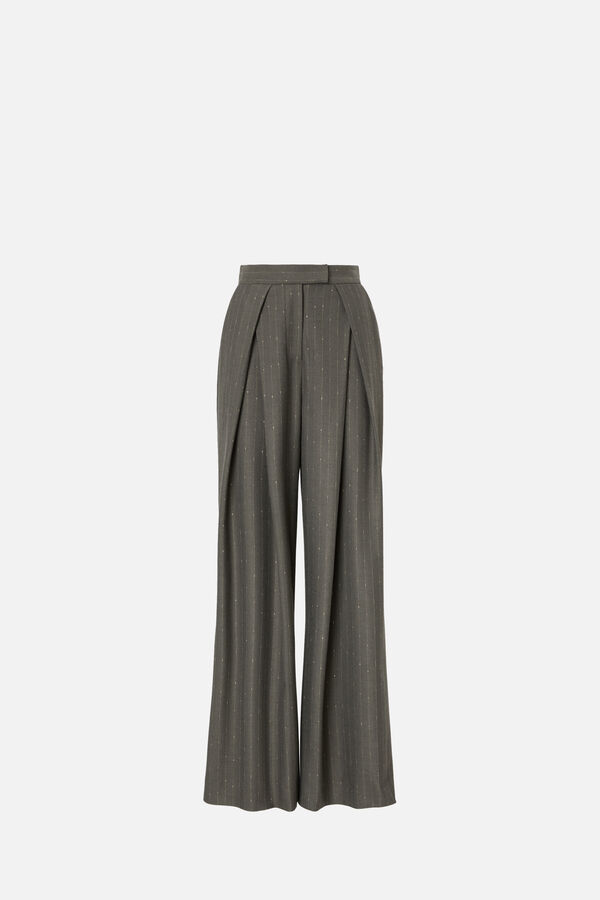 Lurex-Nadelstreifen-Palazzohose