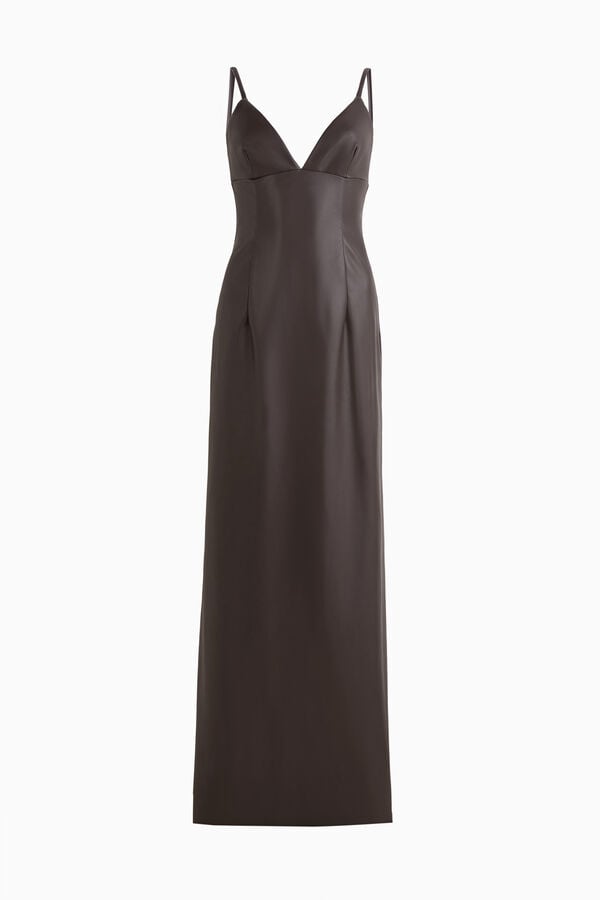 Robe longue en similicuir