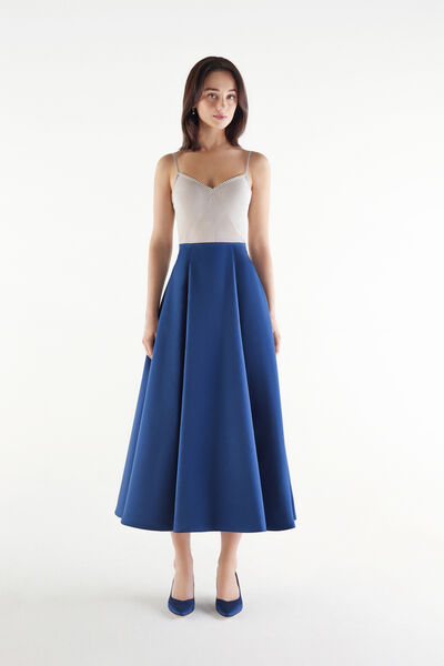 Jupe midi en satin