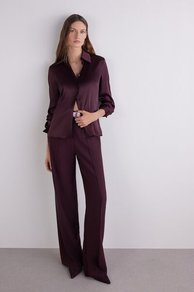 Camicia in raso con colletto