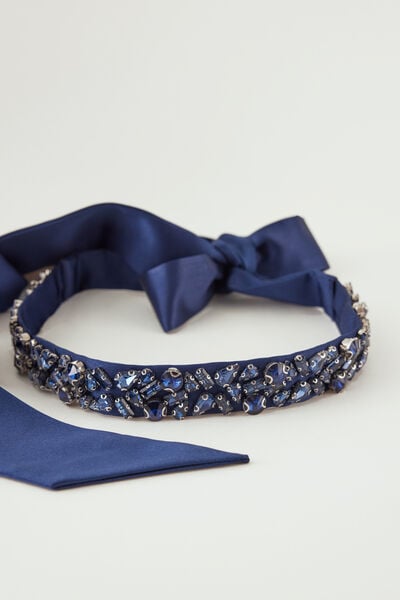 Embroidered satin Belt