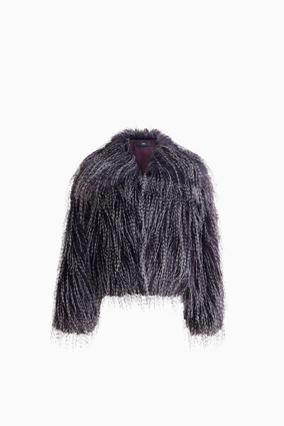Oversized Long-Pile Faux Fur Jacket