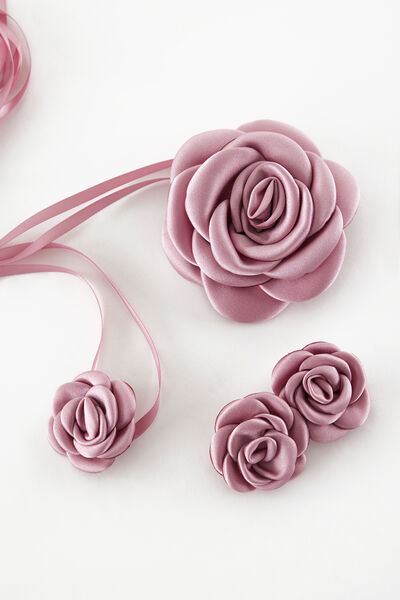 Kit cintura e clip con fiore