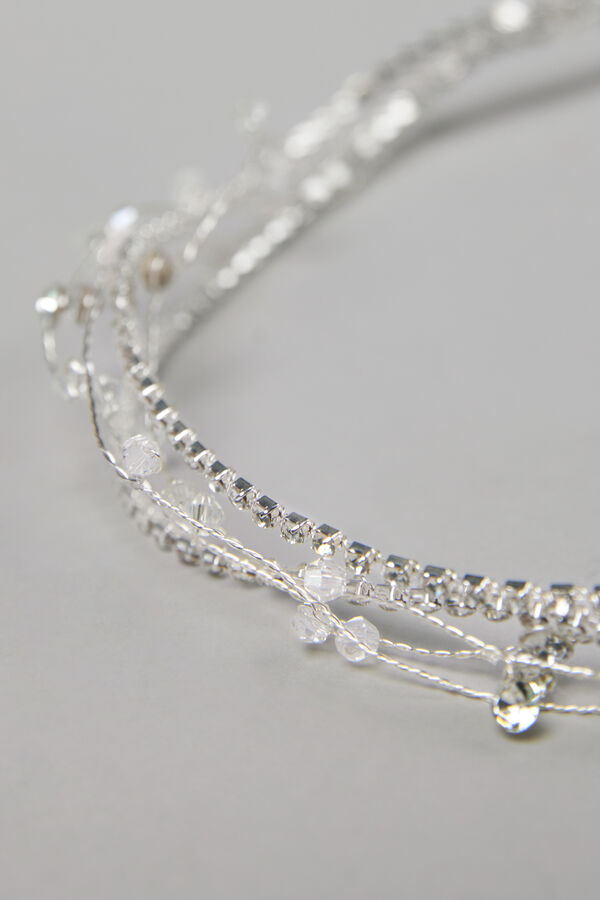 Hair accessory headband with rhinestones