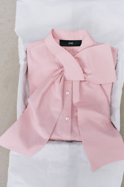 Chemise en coton avec n&oelig;ud