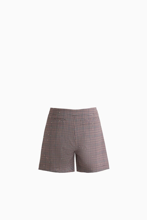 Karos-Shorts mit Pailletten