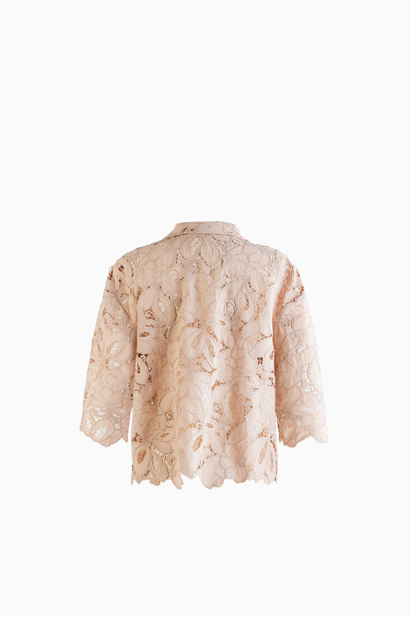 Camisa crop de macram&eacute;