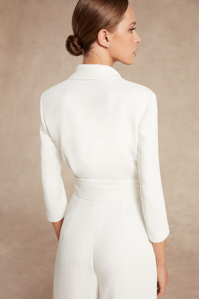 Bolero in crêpe couture con fiocco