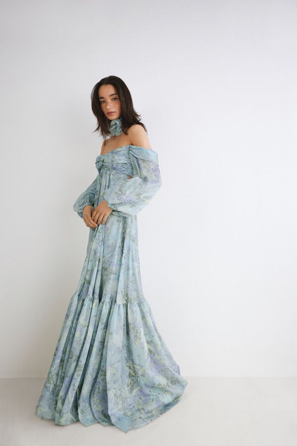 Langes Lotus-Kleid