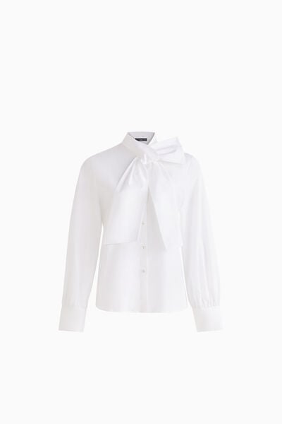 Cotton shirt with bow