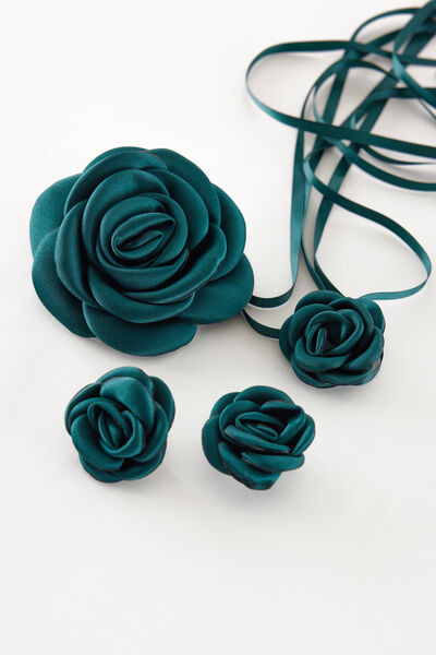 Kit cintura e clip con fiore